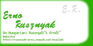 erno rusznyak business card